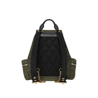 Sac The Rucksack moyen en nylon technique et cuir - Canvas Green