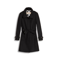 Manteau en laine technique et cachemire avec col entonnoir - Black