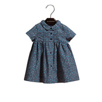 Robe en coton avec imprimé à pois arty et nervures - Pale Navy