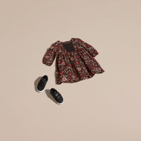 Robe en soie à imprimé floral - Carmine Red