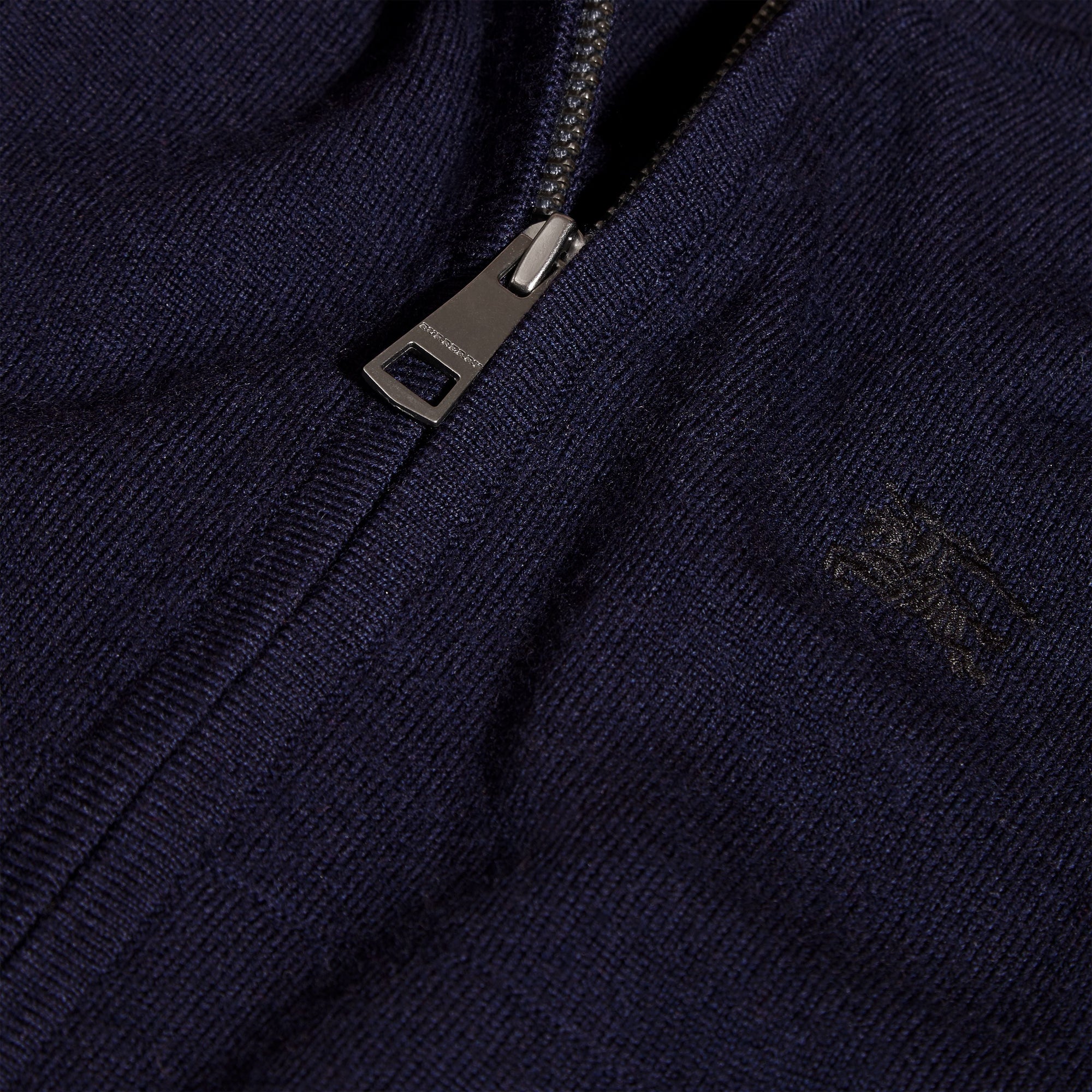 Haut en laine mérinos avec capuche et éléments à motif check - Navy