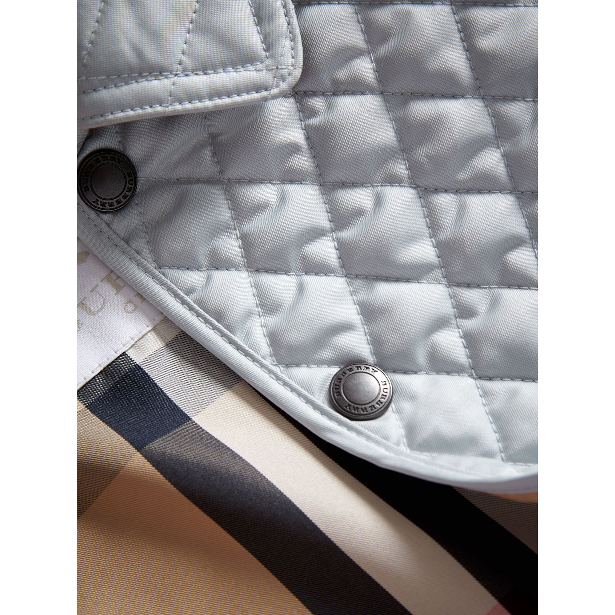 Veste matelassée à motif check - Ice Blue
