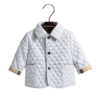 Veste matelassée à motif check - Ice Blue