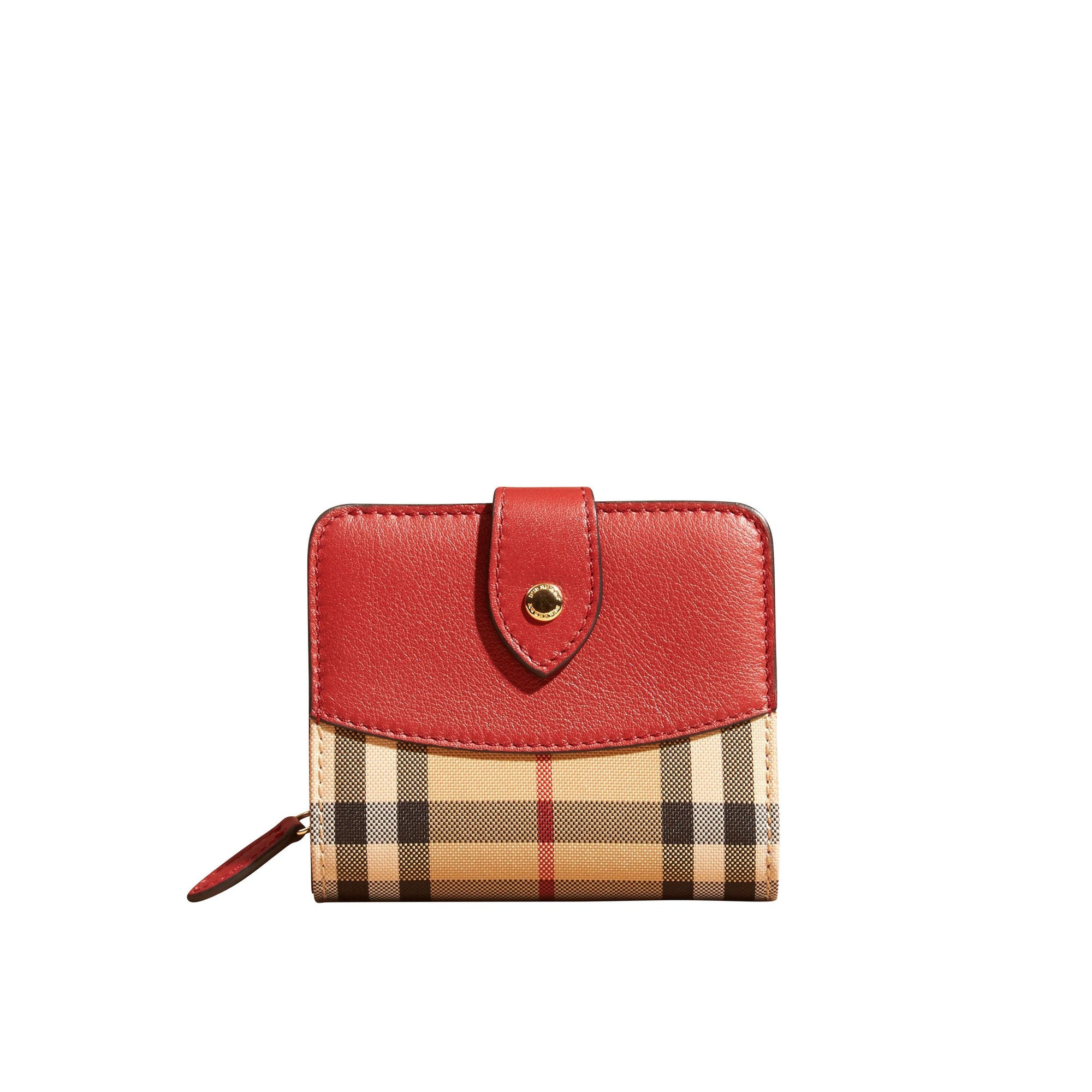 Portefeuille en tissu Horseferry check et cuir - Parade Red