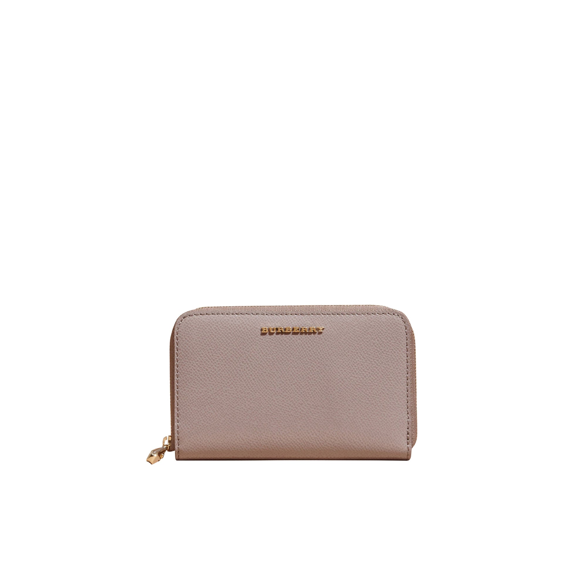 Portefeuille zippé en cuir London verni - Pale Grey