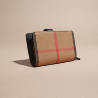 Portefeuille House check avec cuir - Black