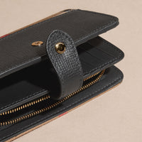 Portefeuille House check avec cuir - Black