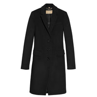 Manteau ajusté en laine et cachemire - Black