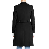 Manteau ajusté en laine et cachemire - Black