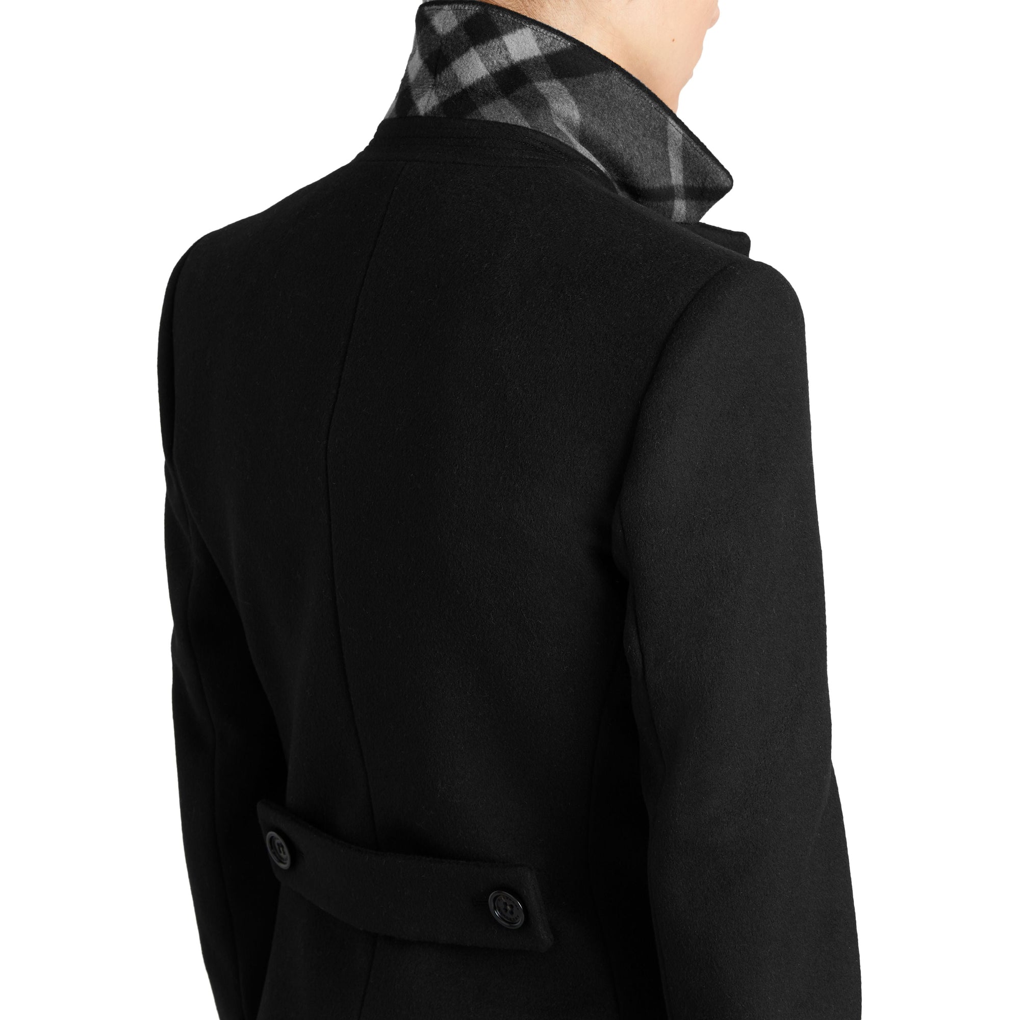 Manteau ajusté en laine et cachemire - Black