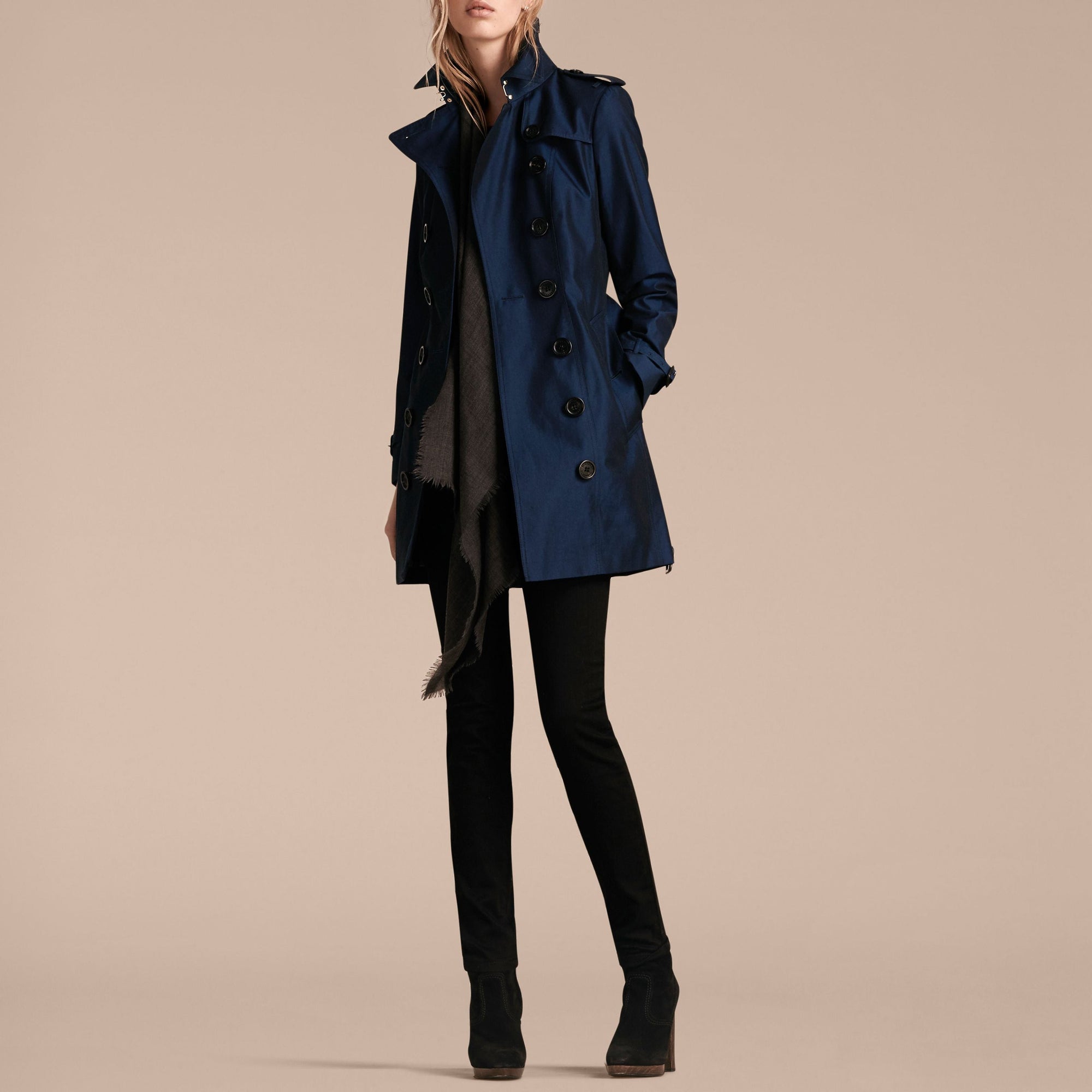 Trench-coat en gabardine de coton - Bright Regency Blue