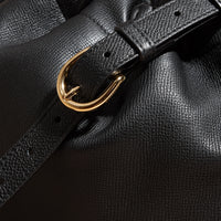Sac à bandoulière en cuir grené et coton House check - Black
