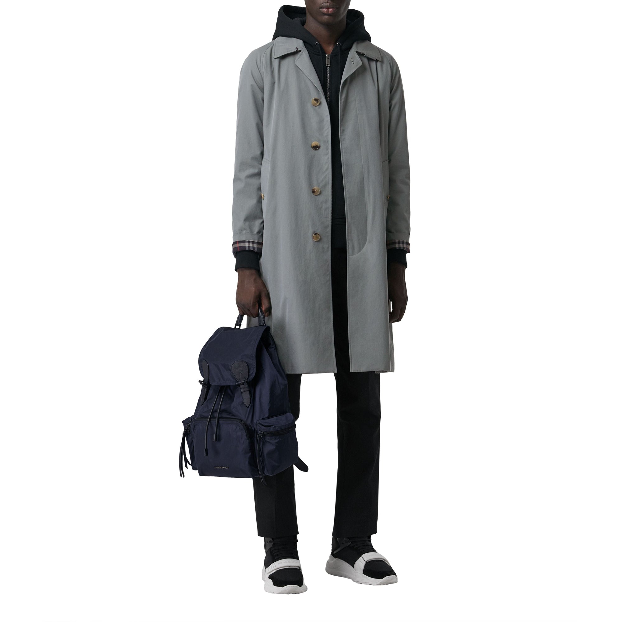 Grand sac The Rucksack en nylon technique et cuir - Ink Blue