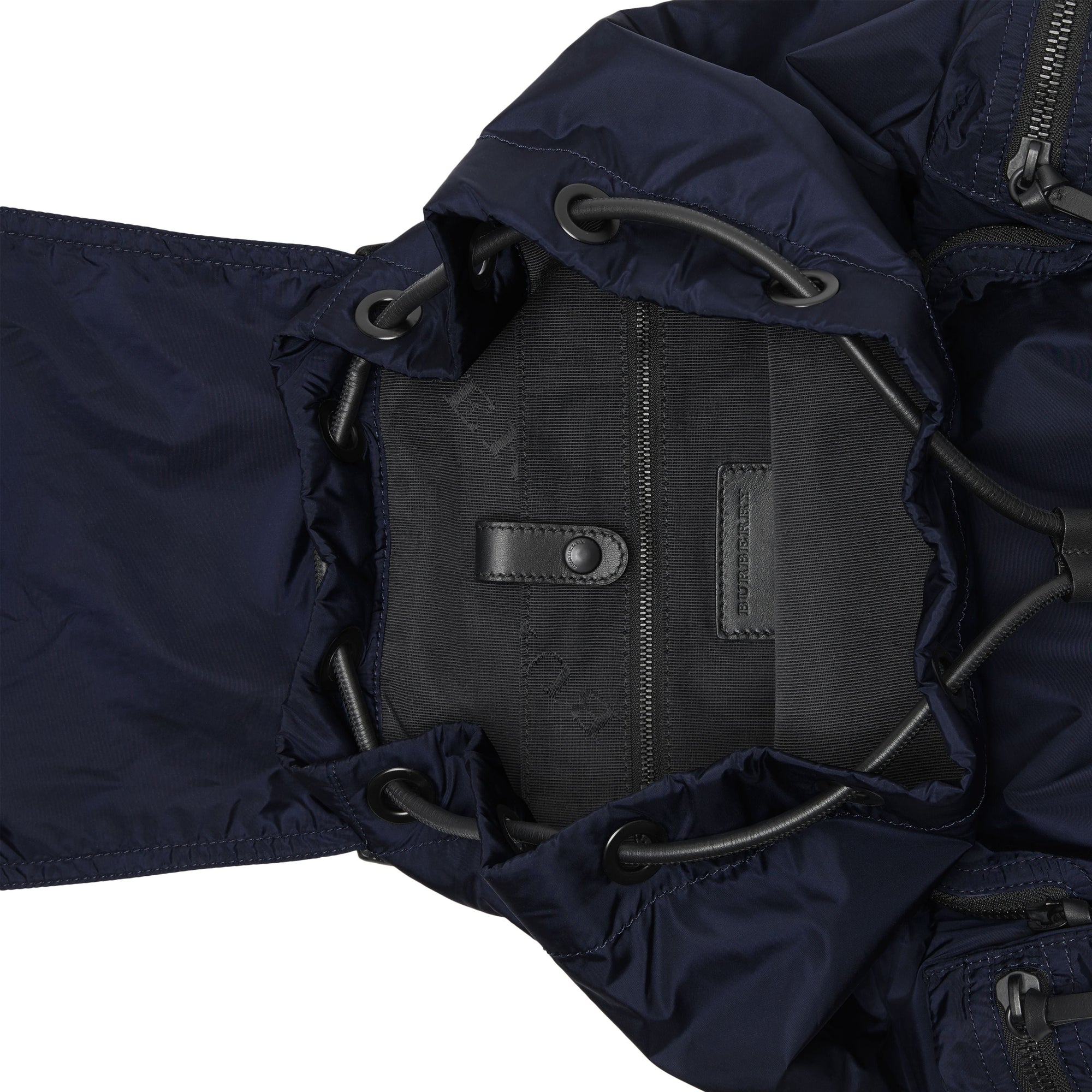 Grand sac The Rucksack en nylon technique et cuir - Ink Blue