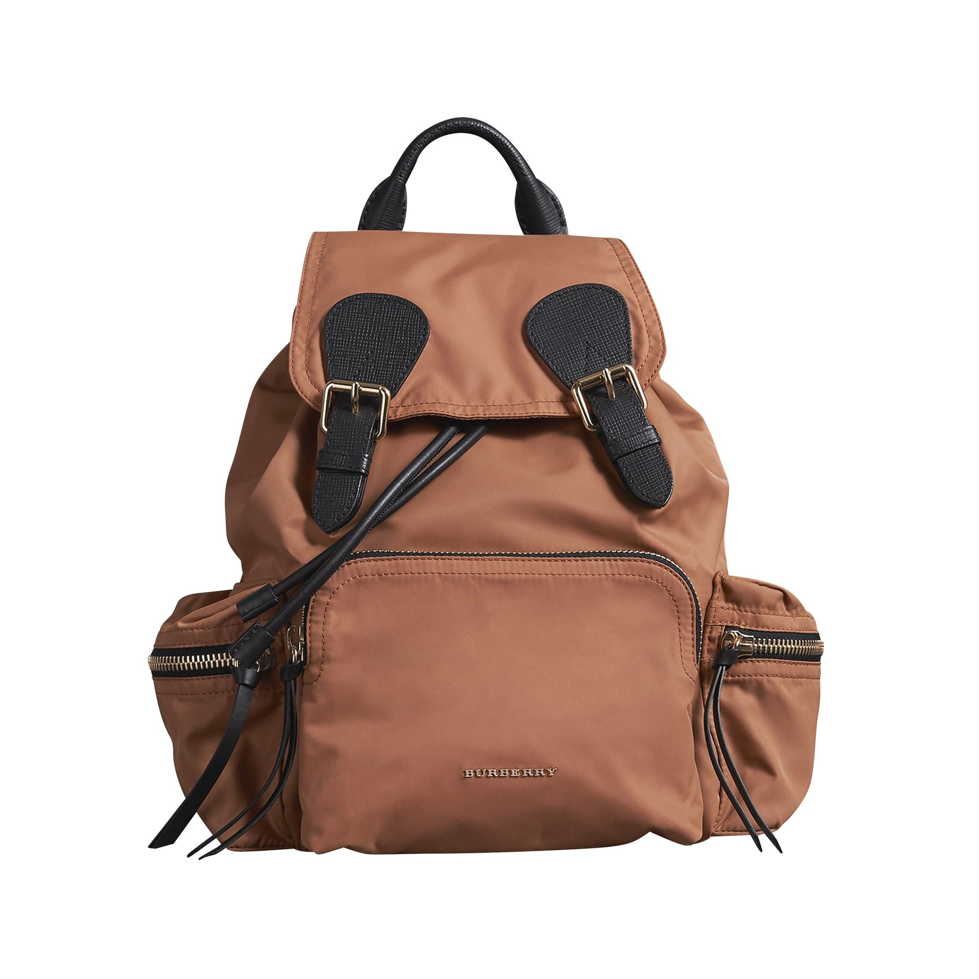 Sac The Rucksack moyen en nylon technique et cuir - Light Flax
