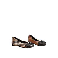 Ballerines en cuir et coton House check - Black