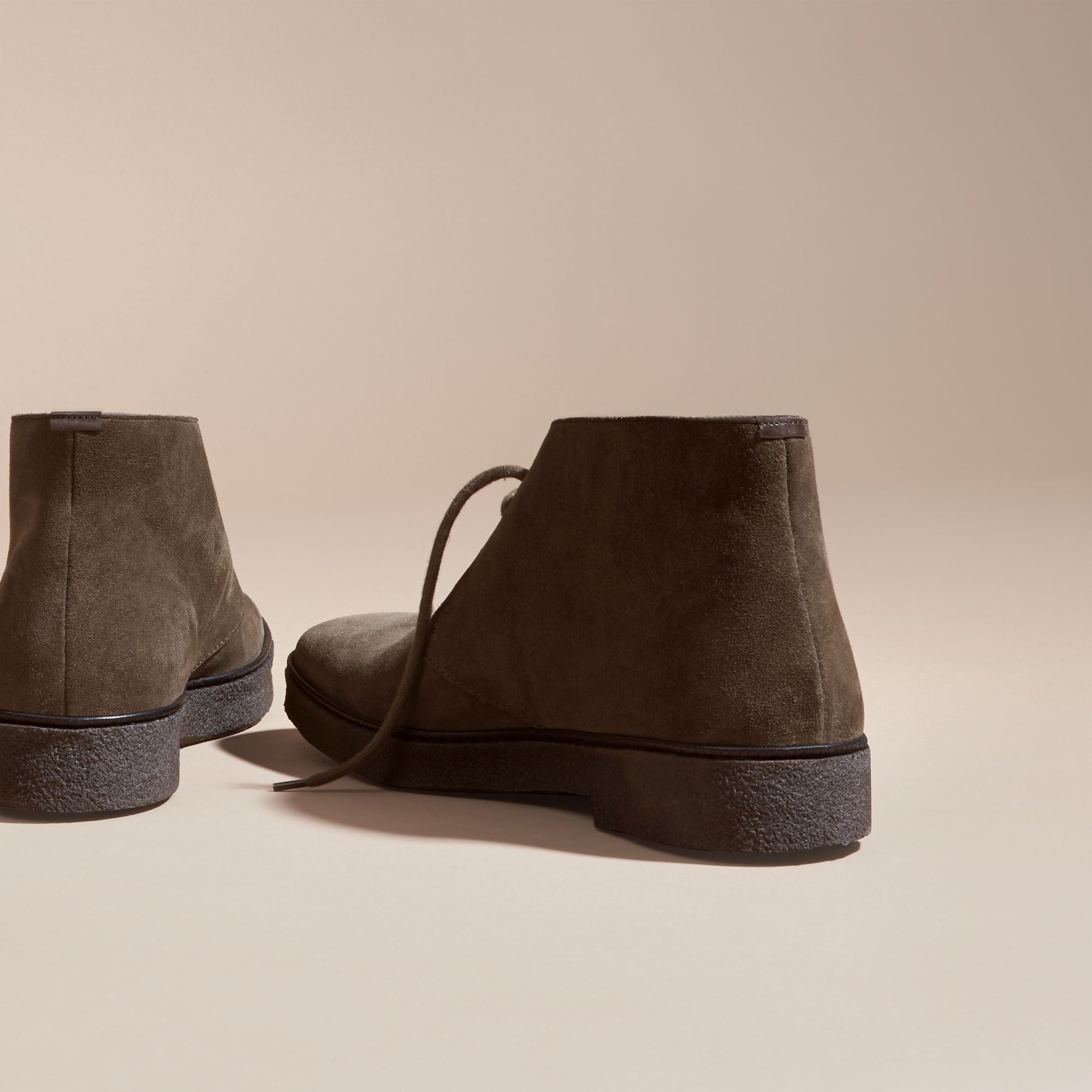 Bottines chukka en cuir velours avec semelles en crêpe - Khaki