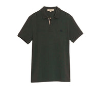 Polo en piqué de coton avec patte à motif check - Racing Green Melange