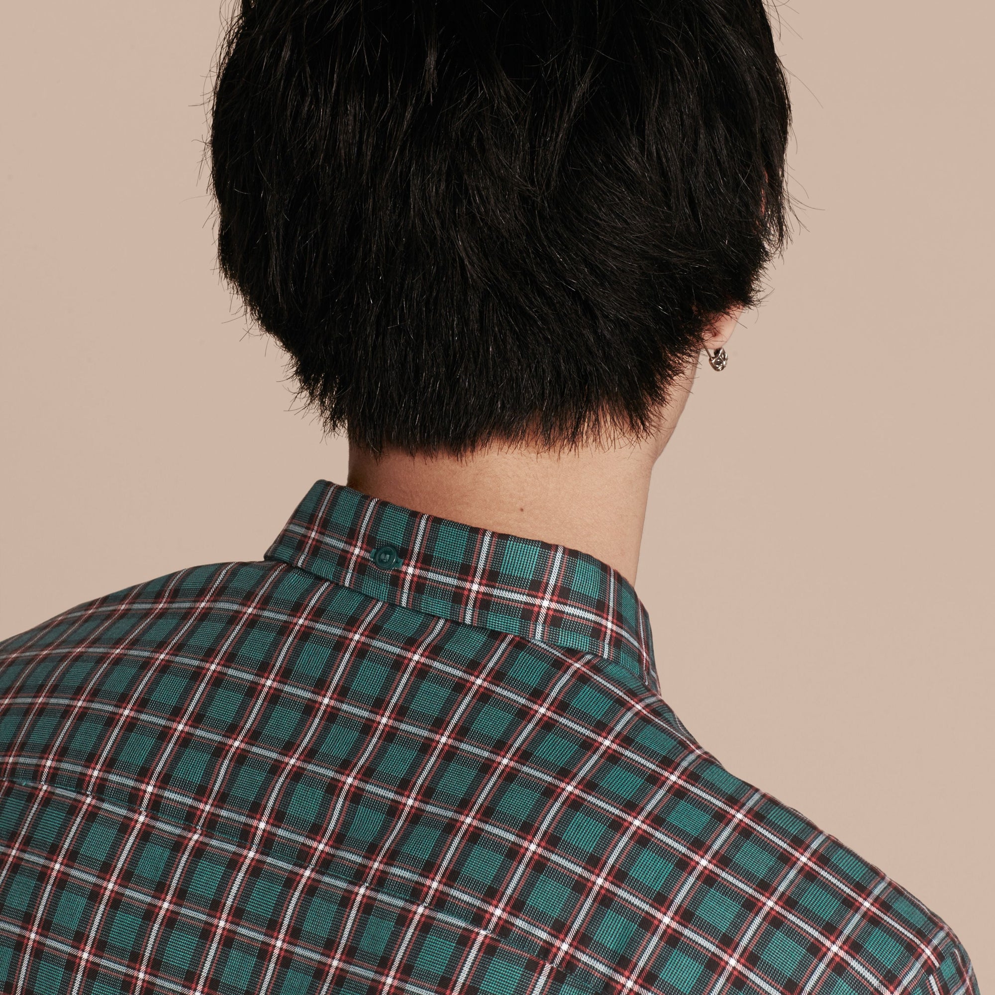 Chemise tartan en sergé de coton - Dark Teal Green