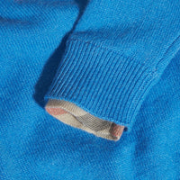 Pull en cachemire avec éléments check - Pale Blue