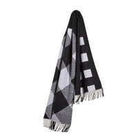 Écharpe en cachemire à motif check réversible - Black & White