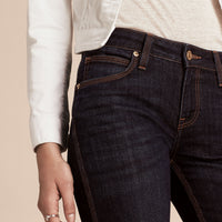 Jean évasé en denim extensible - Mid Indigo