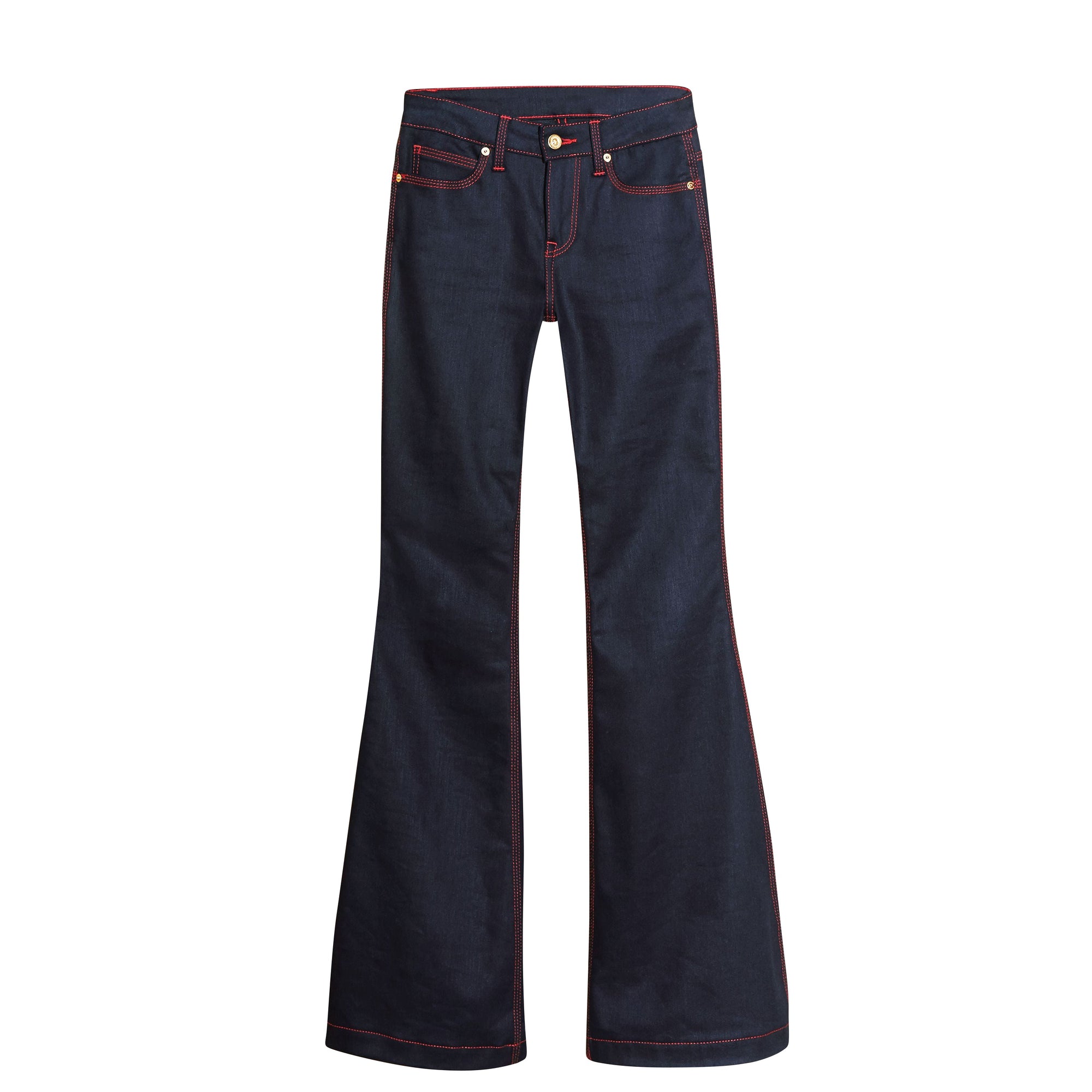 Jean évasé en denim extensible - Indigo