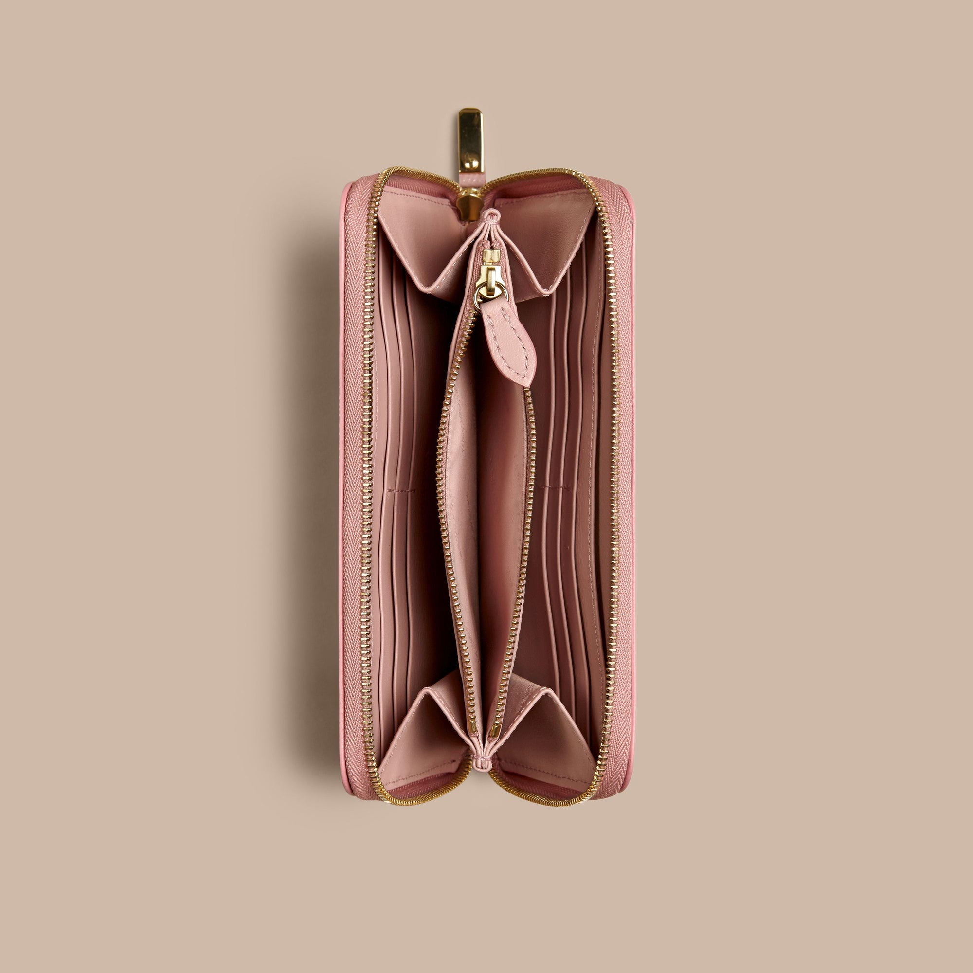 Portefeuille zippé en cuir London verni - Ash Rose