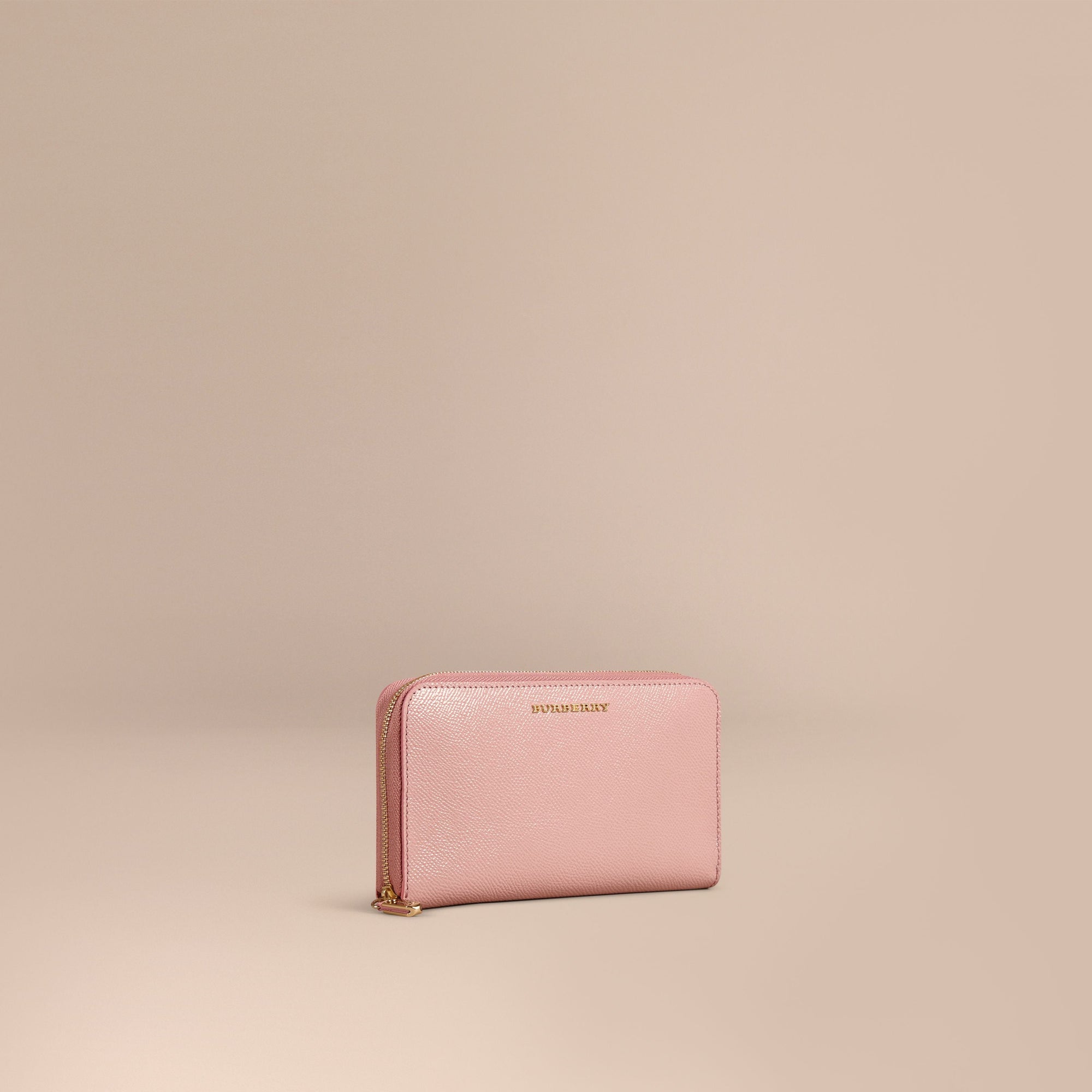 Portefeuille zippé en cuir London verni - Ash Rose