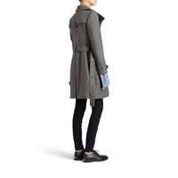 Manteau en laine technique et cachemire avec col entonnoir - Steel Grey Melange