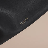 Grand sac The Banner en cuir et coton House check - Black