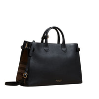 Grand sac The Banner en cuir et coton House check - Black