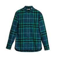 Chemise en flanelle de coton à motif check - Mineral Blue