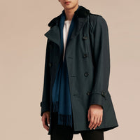 Trench-coat avec surcol en shearling & gilet intérieur - Racing Green