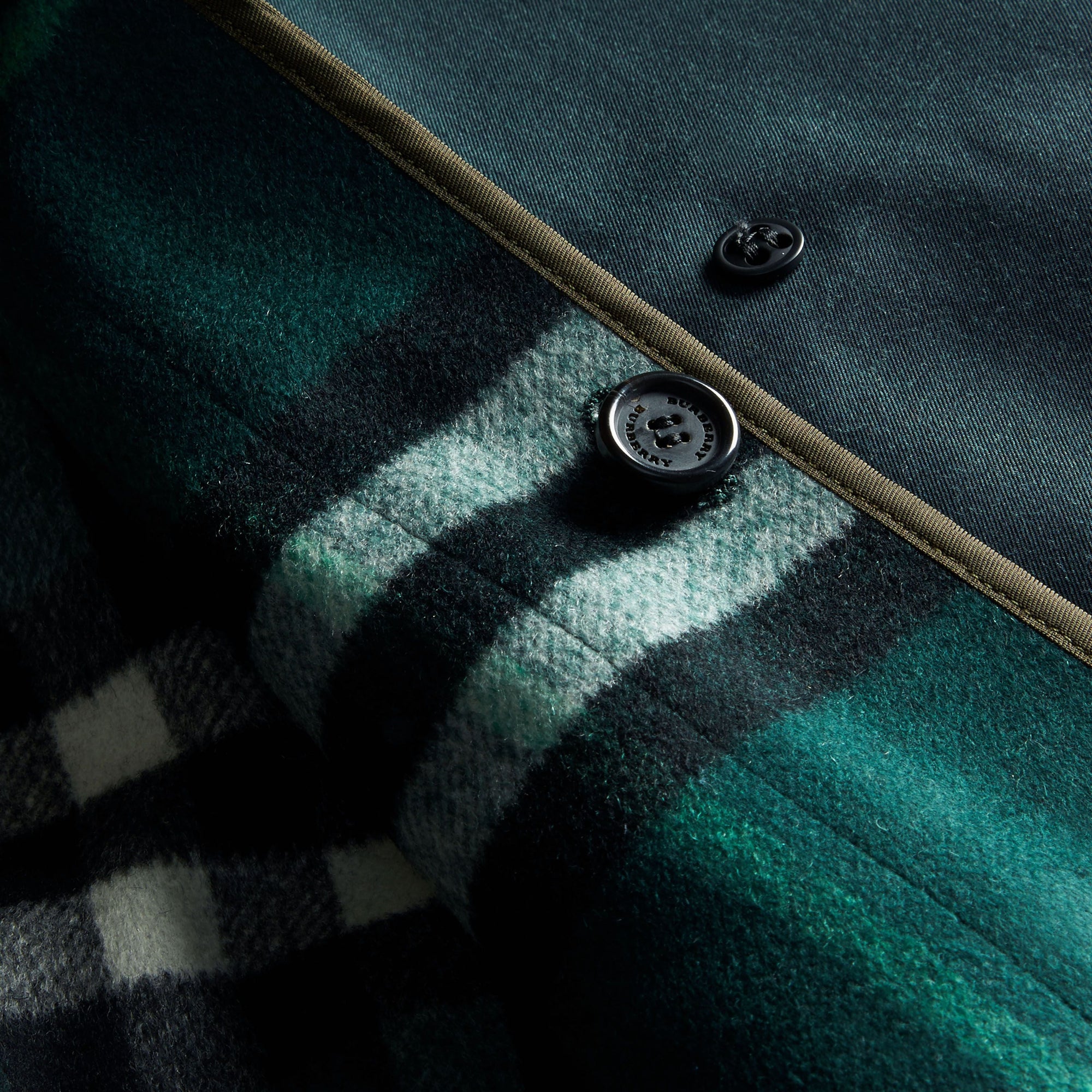 Trench-coat avec surcol en shearling & gilet intérieur - Racing Green