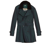 Trench-coat avec surcol en shearling & gilet intérieur - Racing Green