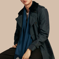 Trench-coat avec surcol en shearling & gilet intérieur - Racing Green
