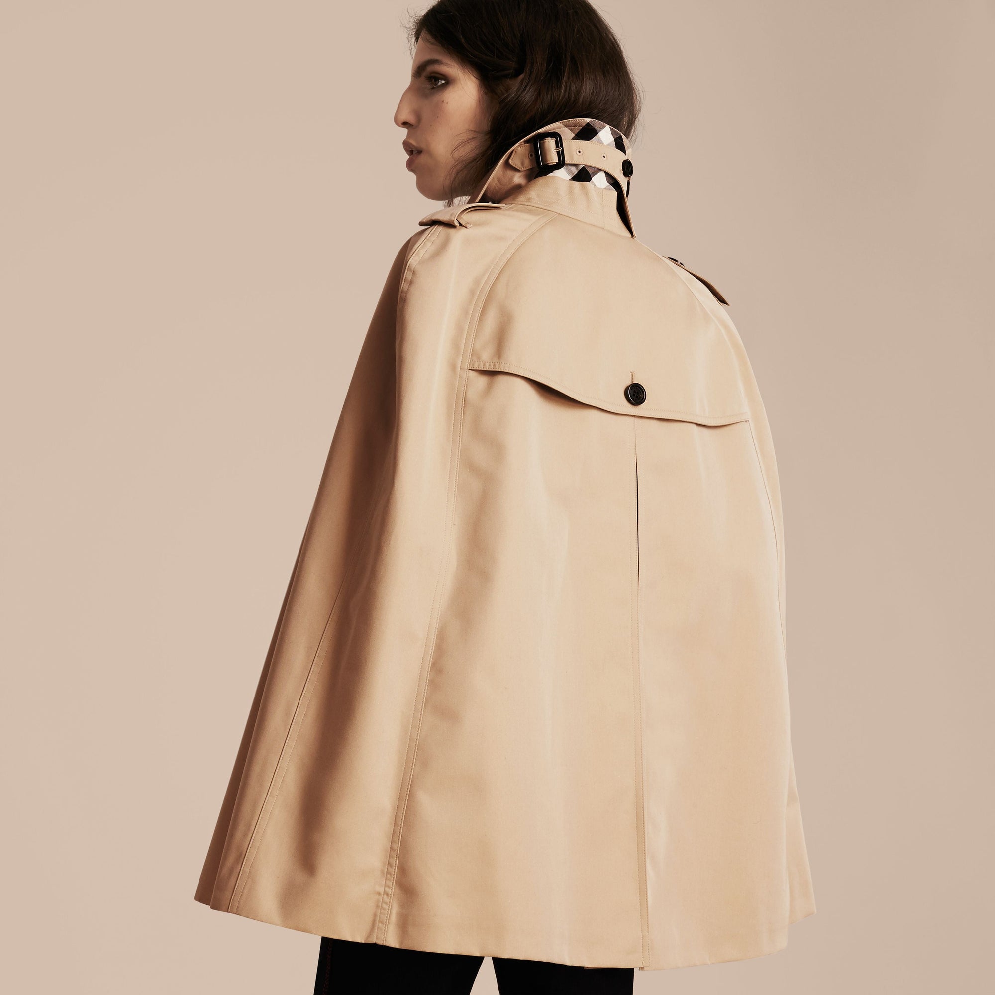 Cape trench en gabardine de coton - Honey