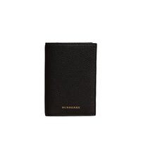 Étui pour passeport en cuir grené avec porte-cartes - Black
