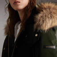 Parka rembourrée avec bordure en fourrure amovible - Dark Cedar Green