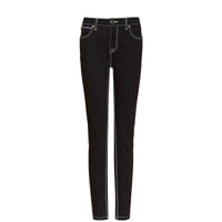 Jean skinny stretch avec surpiqûres contrastantes - Black