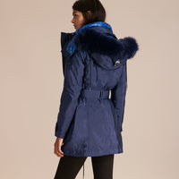 Parka bordée de fourrure avec veste rembourrée amovible - Ink Blue