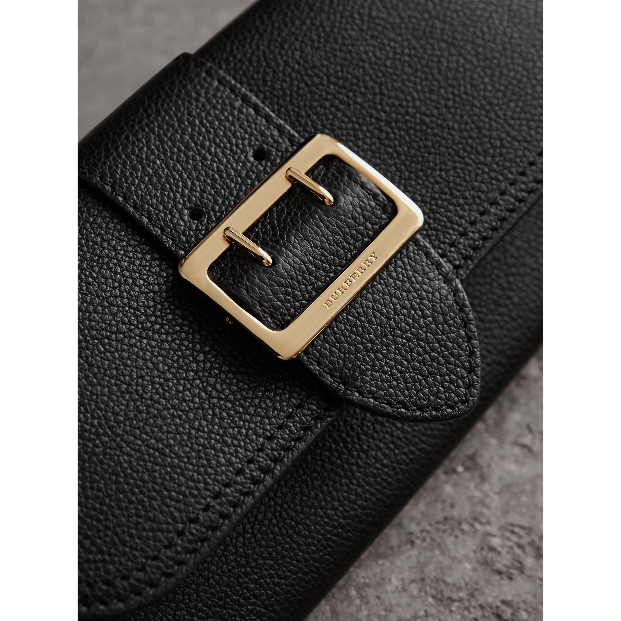 Portefeuille continental en cuir texturé - Black