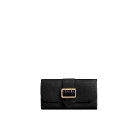 Portefeuille continental en cuir texturé - Black