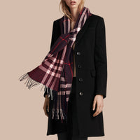 L'écharpe classique en cachemire à motif check avec surpiqûres - Navy Check