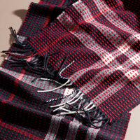 L'écharpe classique en cachemire à motif check avec surpiqûres - Navy Check