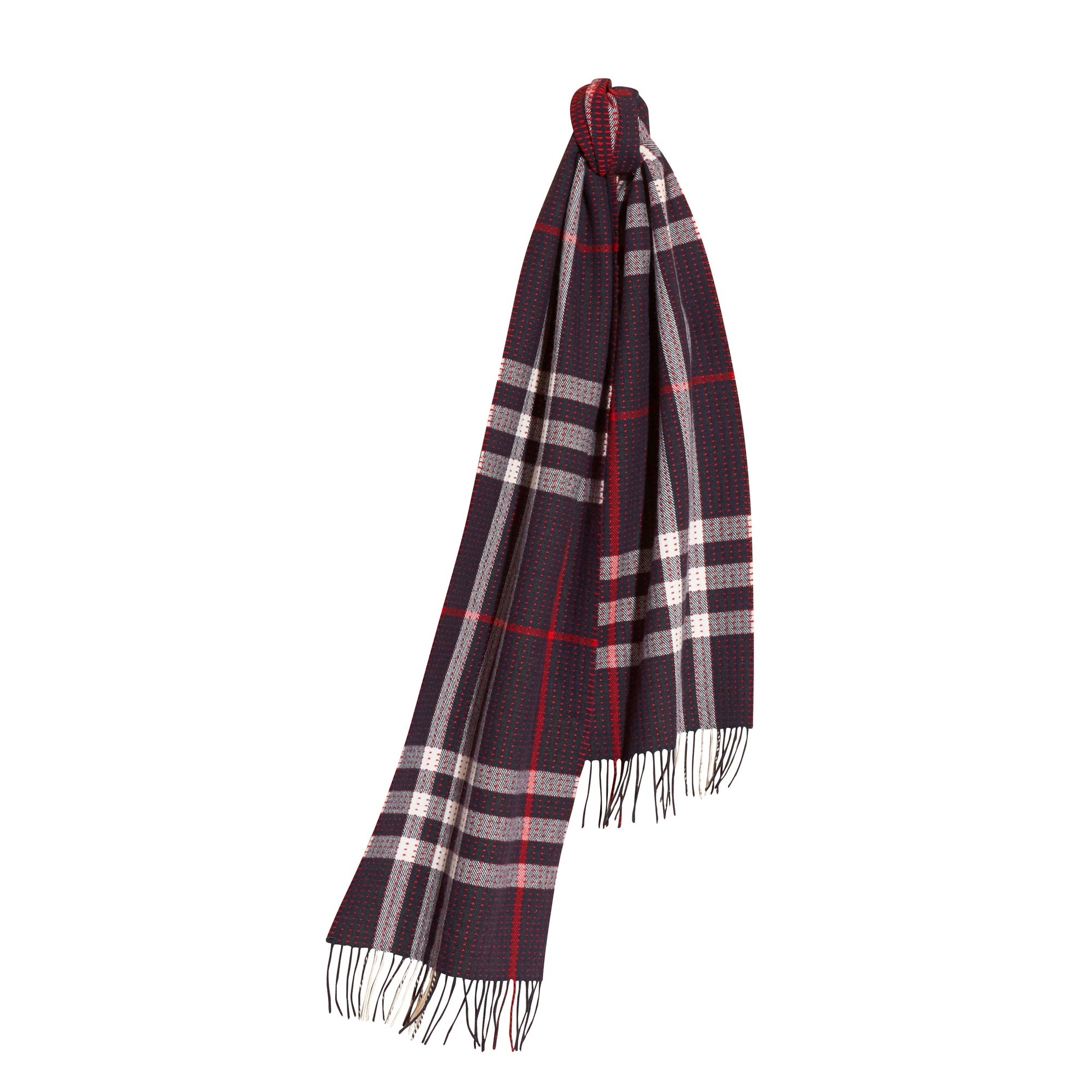 L'écharpe classique en cachemire à motif check avec surpiqûres - Navy Check