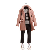 Manteau en laine avec zip - Pale Ash Rose