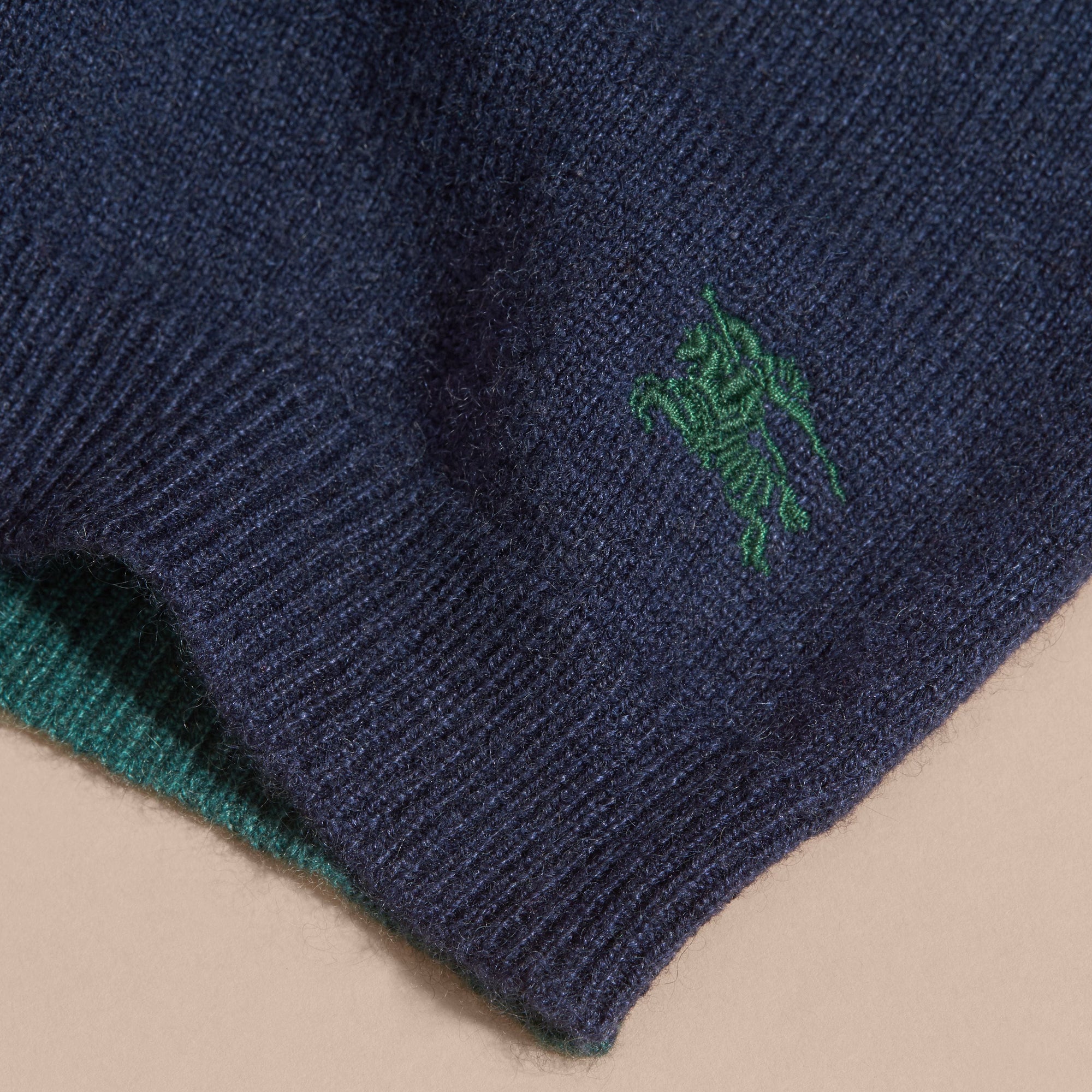 Pull en cachemire color-block - Navy