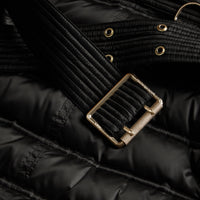 Doudoune longue rembourrée en duvet avec bordure en fourrure - Black